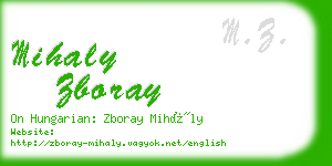 mihaly zboray business card